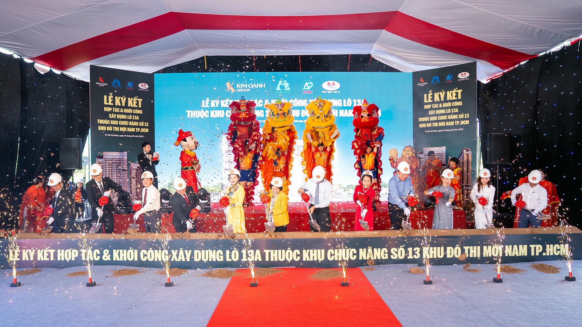 Kim Oanh Group ký kết hợp tác phát triển hai dự án mới và khởi công xây dựng hạ tầng Lô 13A thuộc khu chức năng số 13 khu đô thị mới Nam TP.HCM