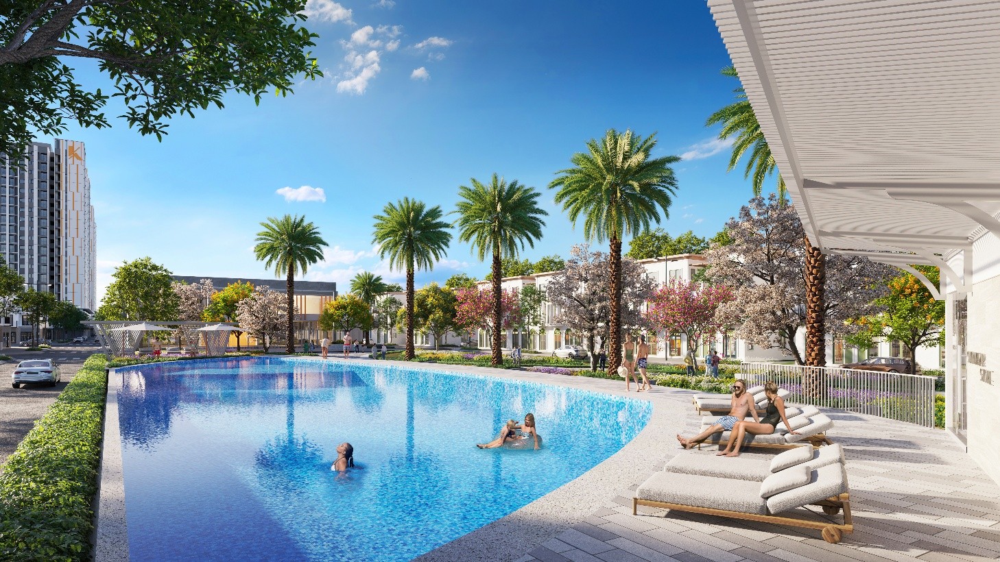 Phối cảnh hồ bơi tại dự án K-Home New City.