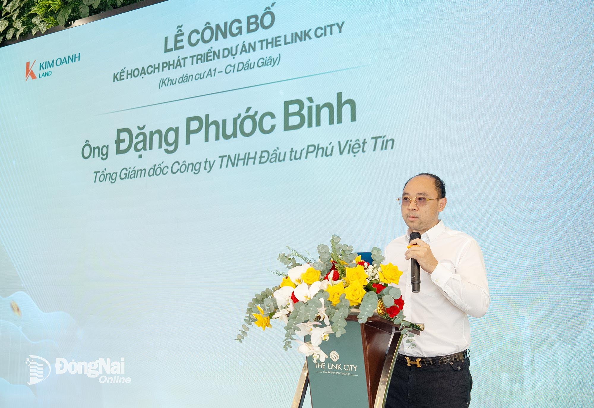 Ông Đặng Phước Bình,Tổng Giám đốc Công ty TNHH Đầu tư Phú Việt Tín phát biểu tại sự kiện. Ảnh: ĐVCC
