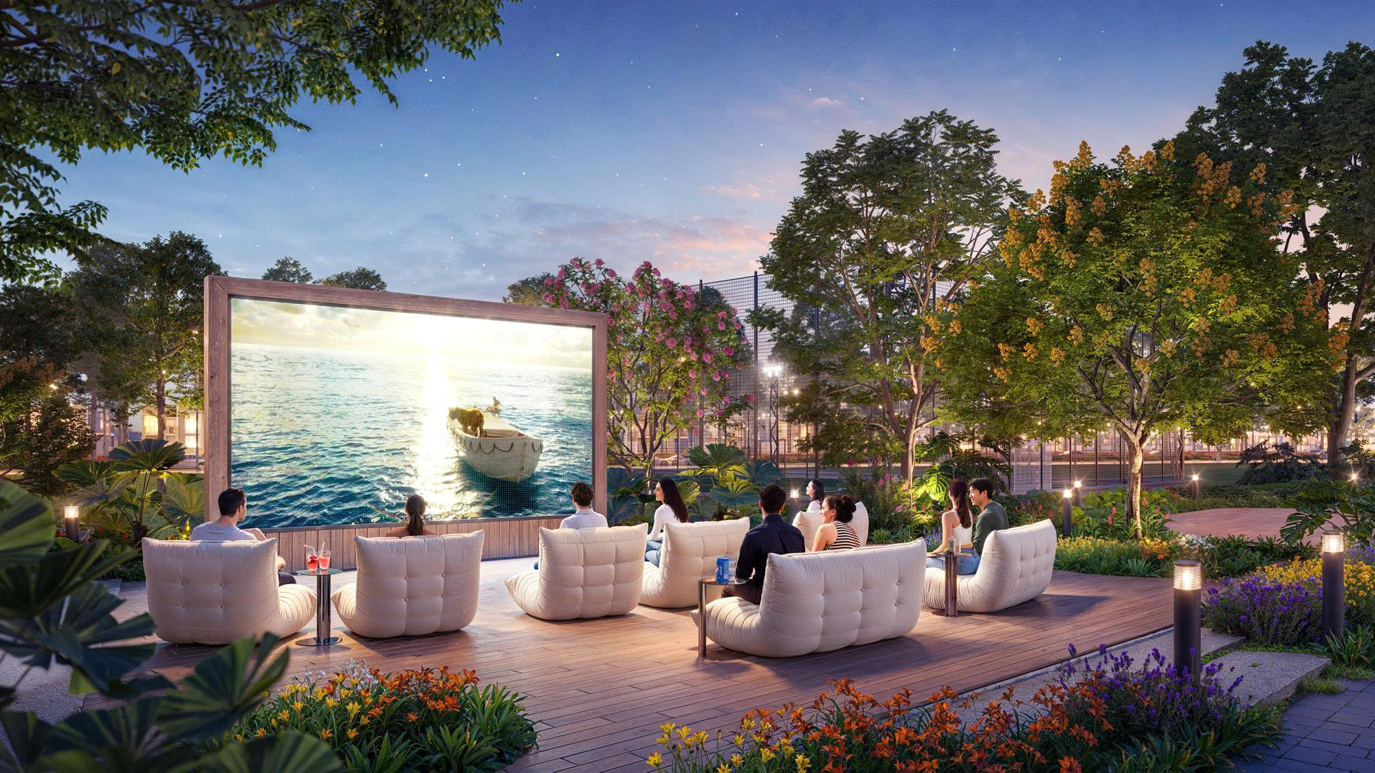 Phối cảnh dự kiến của rạp chiếu phim ngoài trời tại The Link City