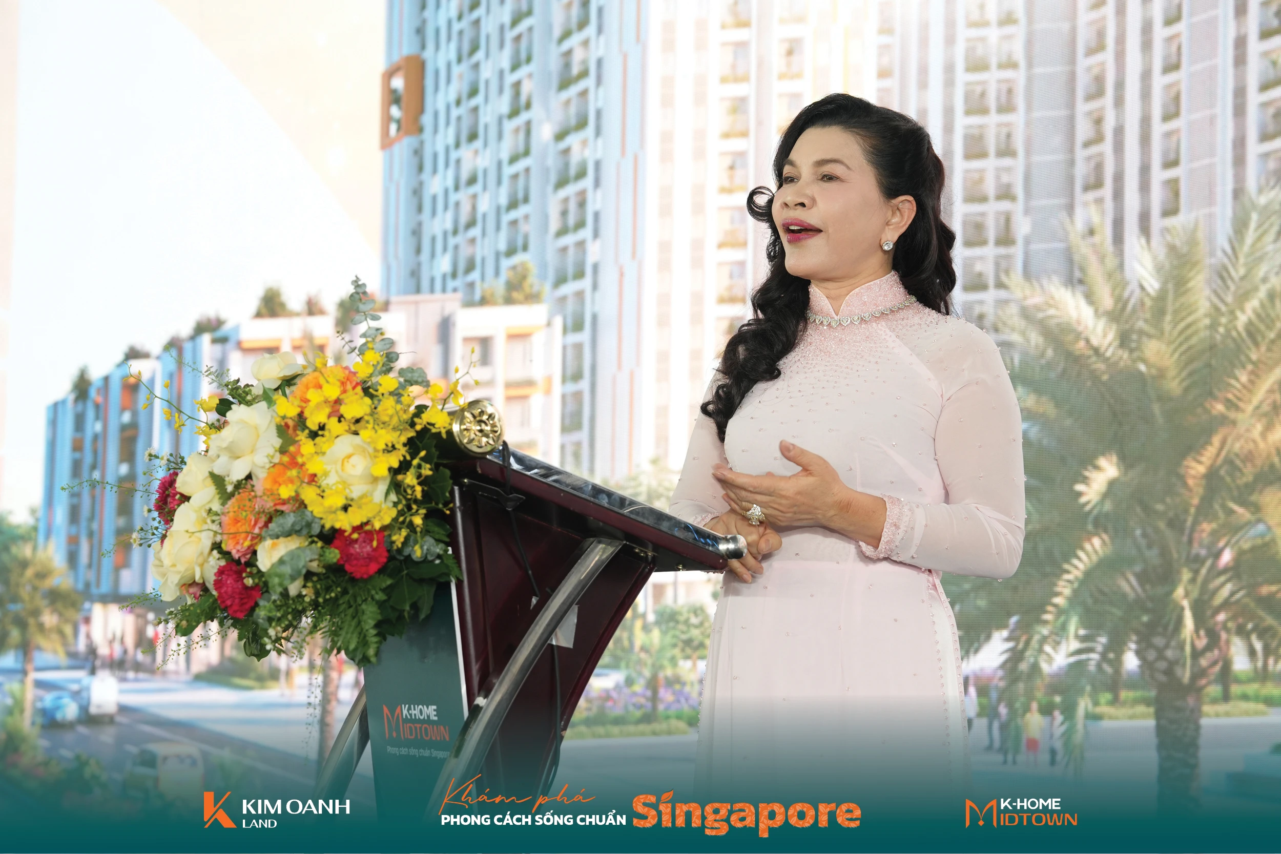 Bà Đặng Thị Kim Oanh, Chủ tịch HĐQT kiêm Tổng Giám đốc Kim Oanh Group chia sẻ: “Kim Oanh Land tự hào về việc tiên phong phát triển nhà ở xã hội theo tiêu chuẩn Singapore mang thương hiệu K-Home, đảm bảo cư dân được tận hưởng một cuộc sống tiện nghi, hiện đại, một cộng đồng văn minh – bền vững không thua kém các dự án nhà ở thương mại. Mô hình NOXH này đã nhận được sự đánh giá cao từ lãnh đạo Bộ Xây dựng và được khuyến khích nghiên cứu, nhân rộng”.