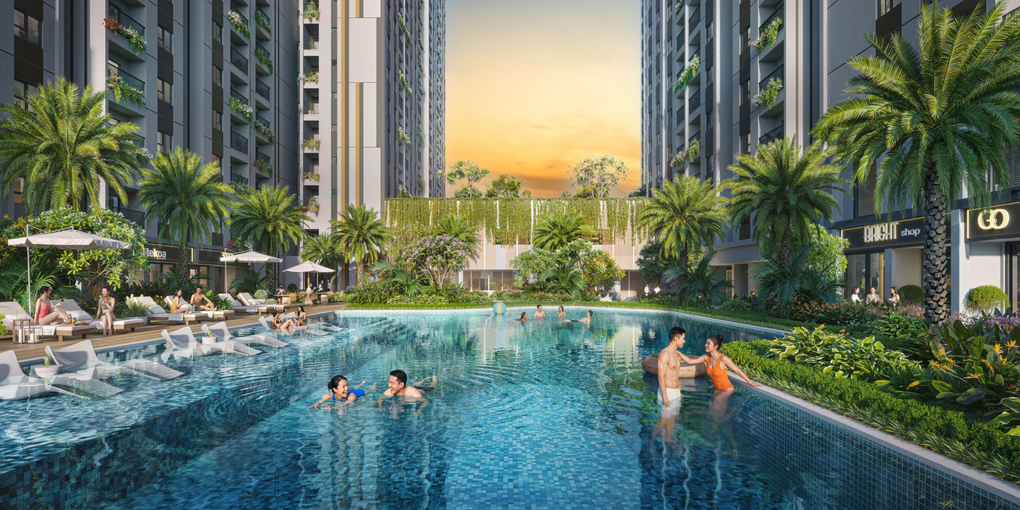 Tiện ích hồ bơi tại các dự án thương hiệu K-Home đều được đầu tư bài bản, xịn sò