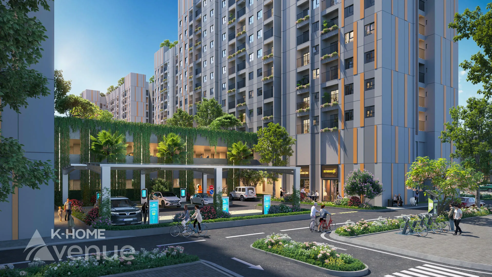 Trạm sạc xe điện tại dự án K-Home Avenue