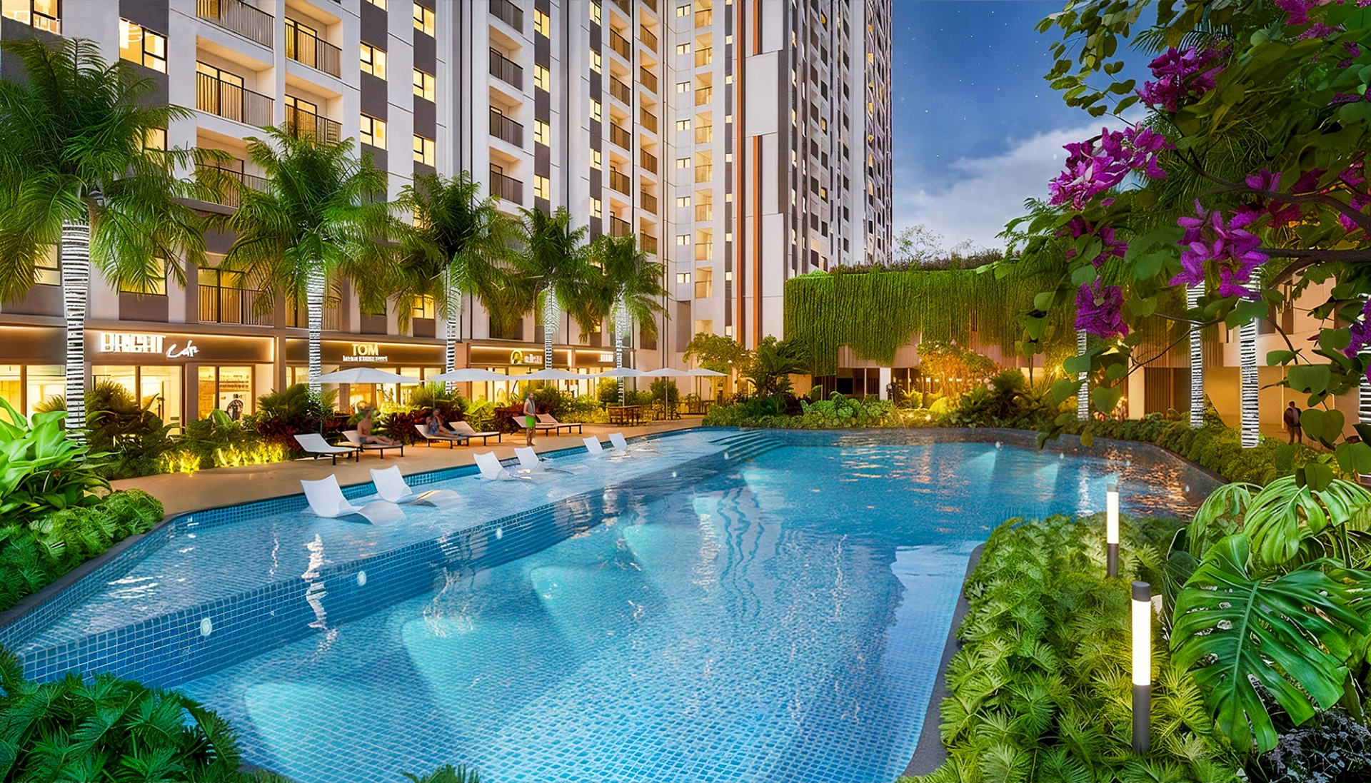 Phối cảnh dự kiến của tiện ích hồ bơi tại K-Home Cityview.